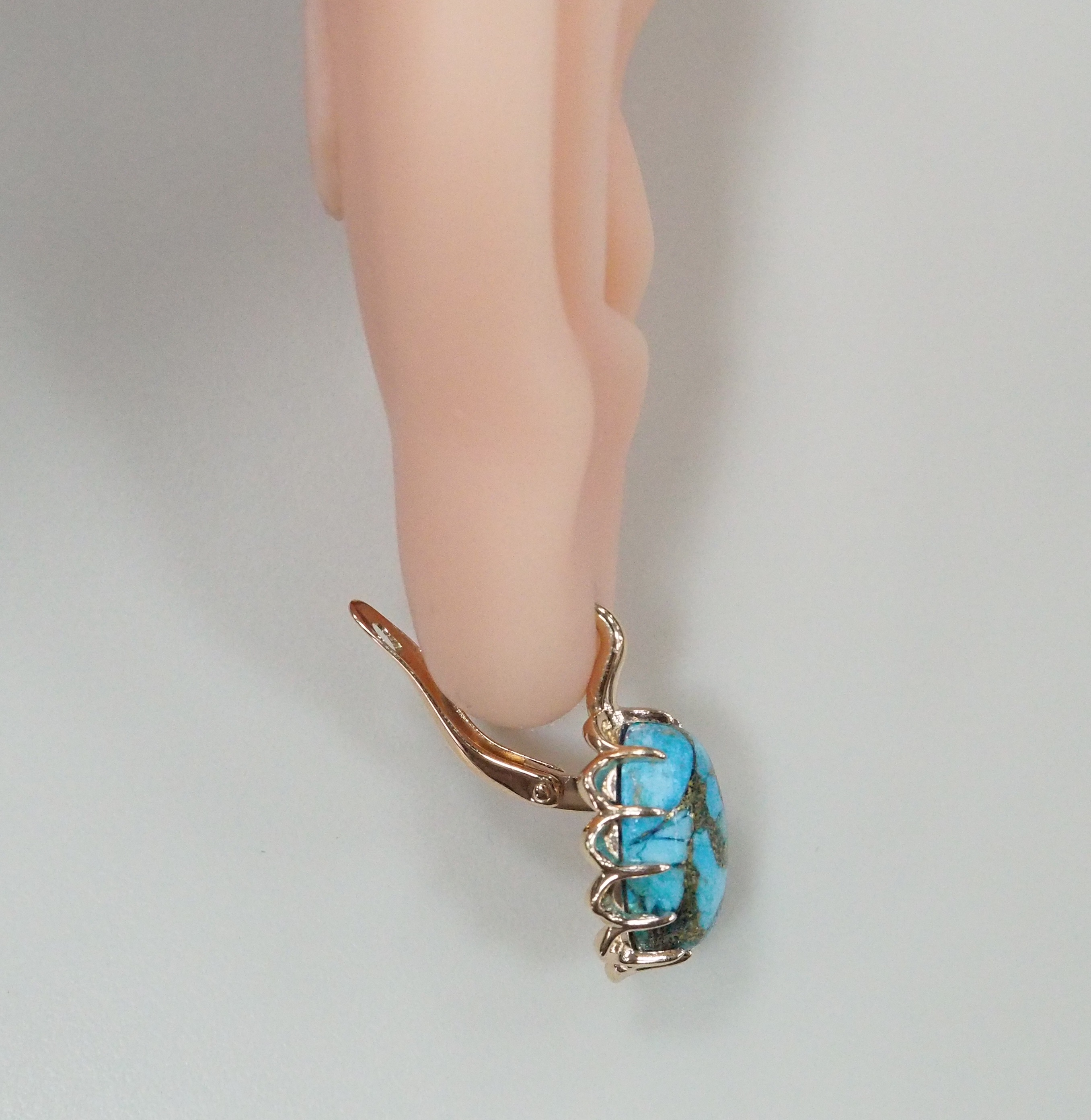 Серебряные серьги с бирюзой